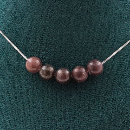 Collier 5 Perles Rubis De Mogok, Birmanie, Myanmar. Qualité 2a 8 Mm Collier Femmes, Hommes. Taille Personnalisable.
