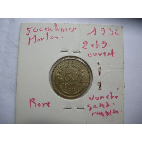 50 Centimes Morlon 1932 Sans Raisin 9&2 Ouvert