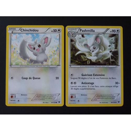 Chinchidou 87/124 Et Pashmilla 89/124 - Pokemon Xy10 Impact Des Destins 