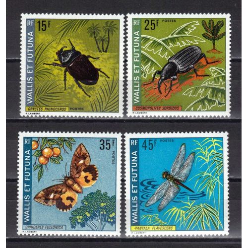 Wallis Et Futuna 1974 : Faune : Insectes - Série Entière De 4 Timbres À 120 F. Neufs ** Cote 32 