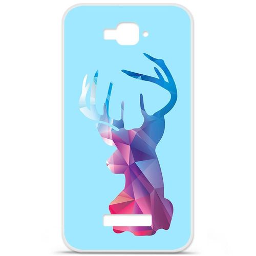 Etui Coque Housse Design Alcatel One Touch C7en Silicone Gel Protection Arrière - Cerf Hipster Bleu