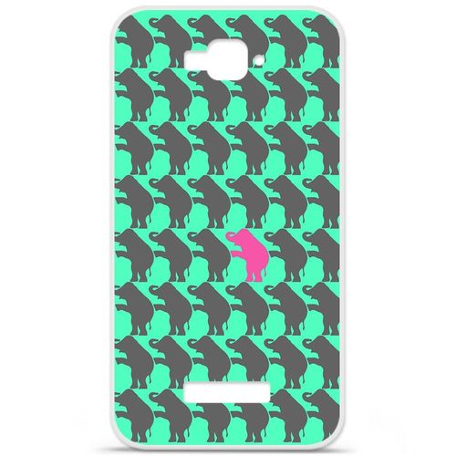 Etui Coque Housse Design Alcatel One Touch C7en Silicone Gel Protection Arrière - Elephants Dance