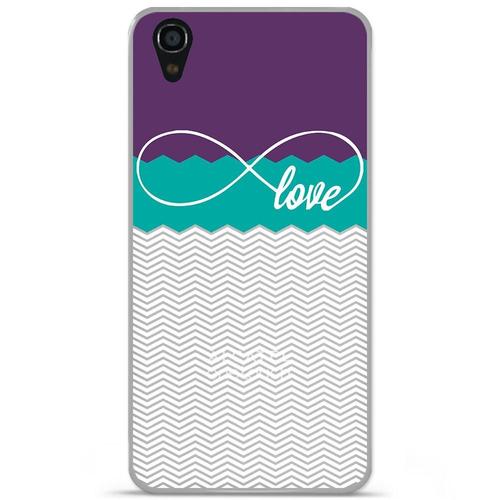 Etui Coque Housse Design Alcatel One Touch Idol 3 4.7''en Silicone Gel Protection Arrière - Infinity Love Violet