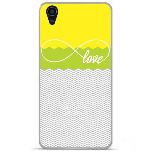 Etui Coque Housse Design Alcatel One Touch Idol 3 4.7''en Silicone Gel Protection Arrière - Infinity Love Jaune