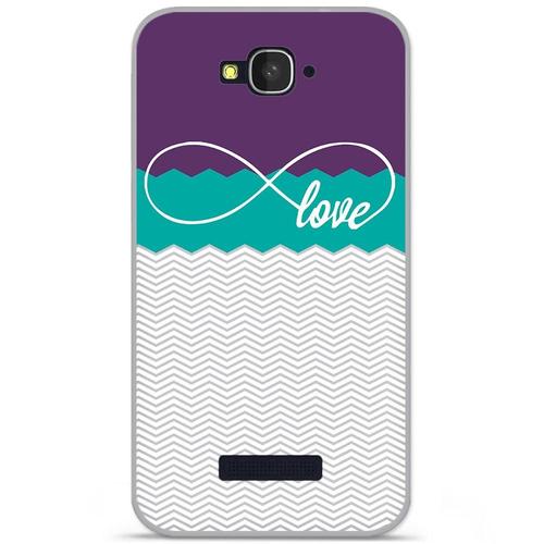 Etui Coque Housse Design Alcatel One Touch C7en Silicone Gel Protection Arrière - Infinity Love Violet