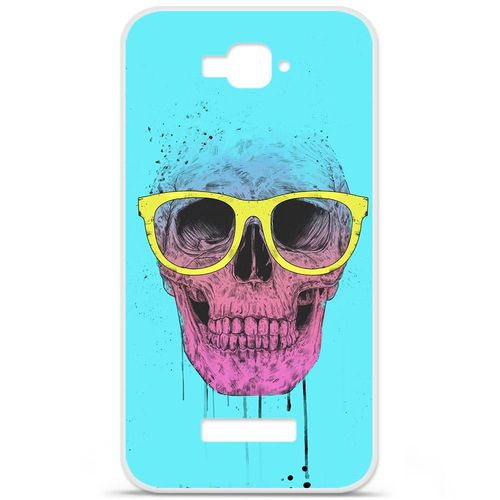 Etui Coque Housse Design Alcatel One Touch C7en Silicone Gel Protection Arrière - Balasz Solti (Skull Glasses)