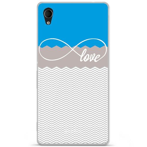 Etui Coque Housse Design Sony Xperia Z2en Silicone Gel Protection Arrière - Infinity Love Bleu