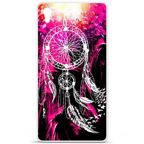 Etui Coque Housse Design Sony Xperia Z5 Premiumen Silicone Gel Protection Arrière - Attrape Reve Rose