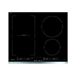 Sauter SPI4664X - Table de cuisson à induction - 4 plaques de cuisson - Niche - largeur : 56 cm - profondeur : 49 cm - avec garnitures en acier inoxydable - noir
