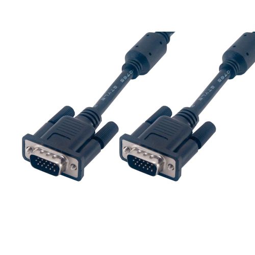MCL - MC340B/15P-50M - Câble SVGA HD15 mâle / mâle surblindé 3 coax + 9 fils - 50m Noir
