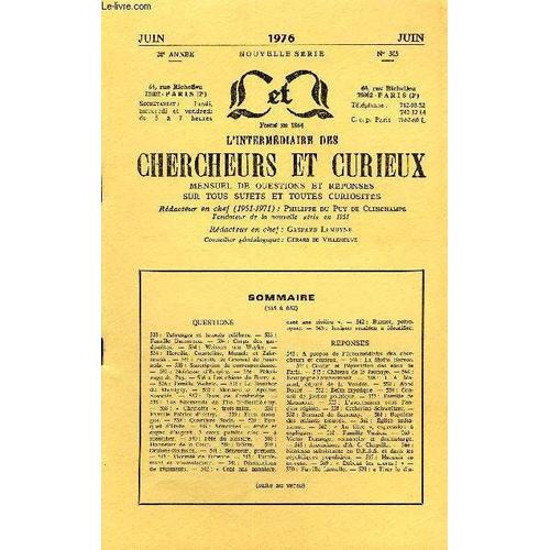 L'intermediaire Des Chercheurs Et Curieux N° 303 - Questions 533: Tatouages Et Tatoués Célèbres. ¿ 533 : Famille Daraoreau. ¿ 534 : Corps Des Garde-Côtes. ¿ 534 : Weissen Von Weyler. ¿534: ...