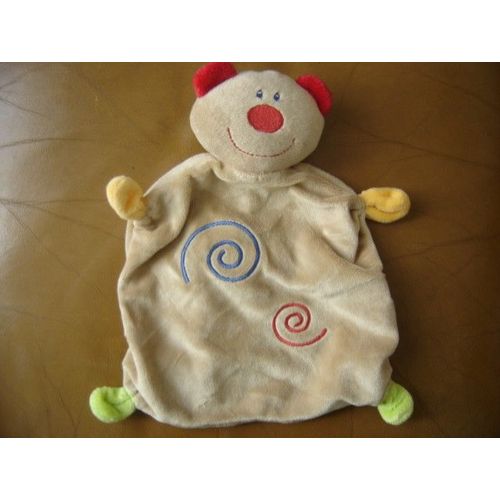 Doudou Plat Ours Marron Avec Spirale C Et A