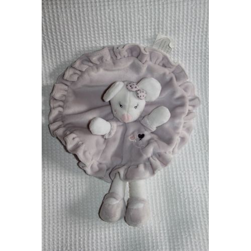 Doudou Kimbaloo La Halle Souris  Plat Mauve Parme Rose Blanc Violet 