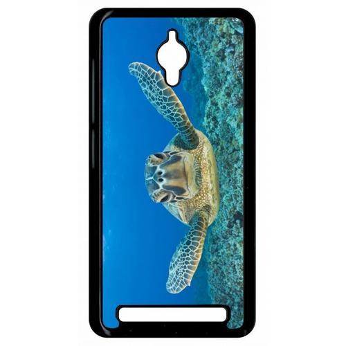 Etui À Rabat Lg Q6 - Tortue Verte D Hawai - Simili-Cuir - Noir