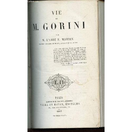 Vie De M. Gorini