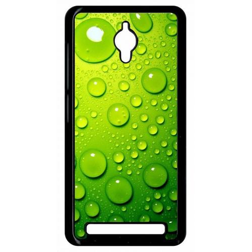 Etui À Rabat Lg Q6 - Goutte D Eau Verte - Simili-Cuir - Noir