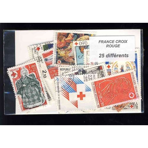 France Croix Rouge 25 Timbres Differents 