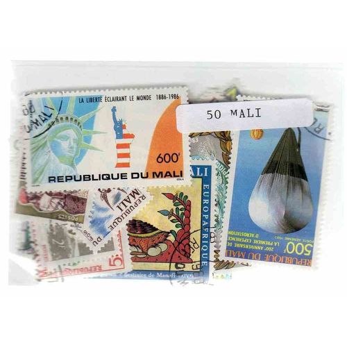 Mali 50 Timbres Differents Obliteres