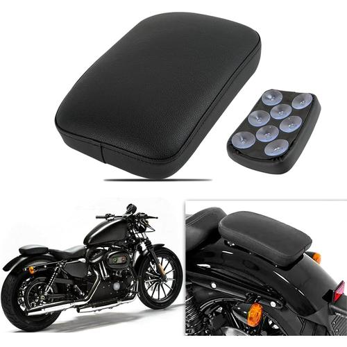 Coussin En Cuir Pour Moto, Siège De Passager Arrière À 6 Ventouses Pour Harley Cruiser Chopper, Vélos Personnalisés, Siège Rectangulaire Noir