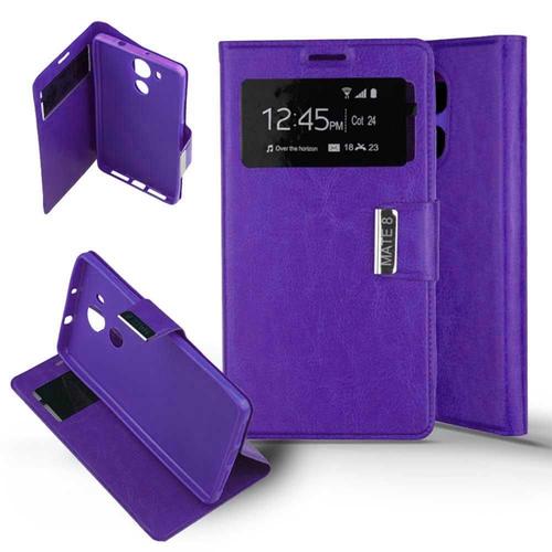 1001 Coques - Coque Housse Etui Huawei Mate 8 Folio Fenêtre Protection Intégrale Simili Cuir - Violet