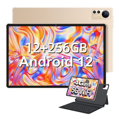 Tablette Tactile - WUXIAN S39 (4G LTE+ WIFI) - 10,36"+ 1920*1200 FHD IPS - RAM 12GO+ ROM 256GO (1TO TF) - Double SIM Carte + WIFI - Android 12 - 7000mAh/Bluetooth 5.0/Type-C - Doré - Avec Clavier+Bookcover