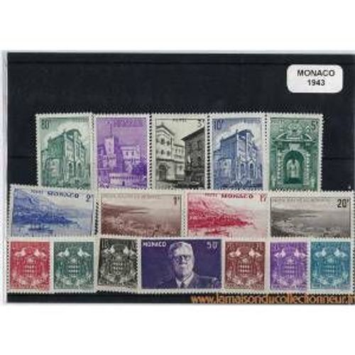 Monaco 1943 Annee Complete Neuve **