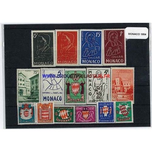 Monaco 1954 Annee Complete Neuve **