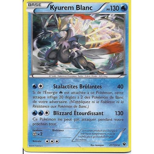 Kyurem Blanc HOLO 130pv 21/124 XY Impact des Destins Carte Pokemon Rare neuve fr