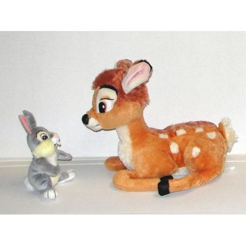 Bambi Le Faon Et Son Ami Pan Pan Le Lapin Peluche Doudou Disneyland Paris 28cm X 34cm 
