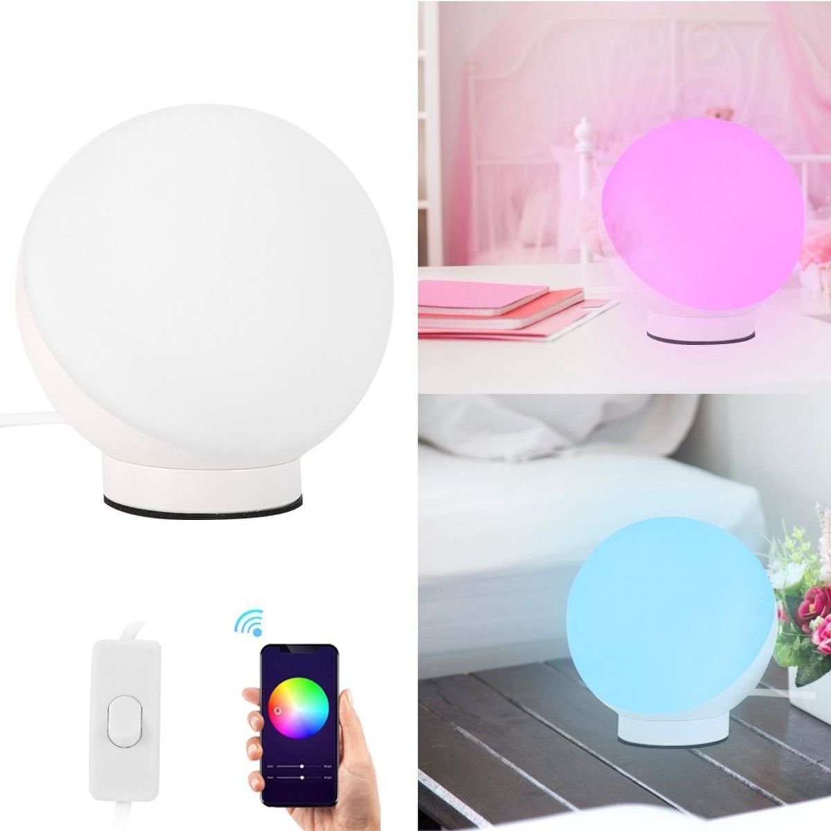 Lampe De Table Led Wifi Smart Rgbw, Commande Vocale, 100-264... - 5