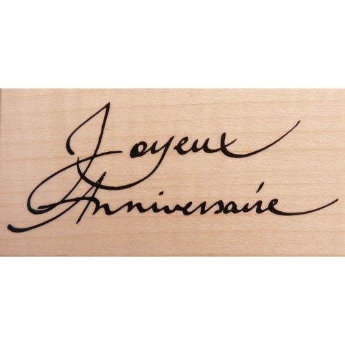 Tampon Bois Texte Joyeux Anniversaire