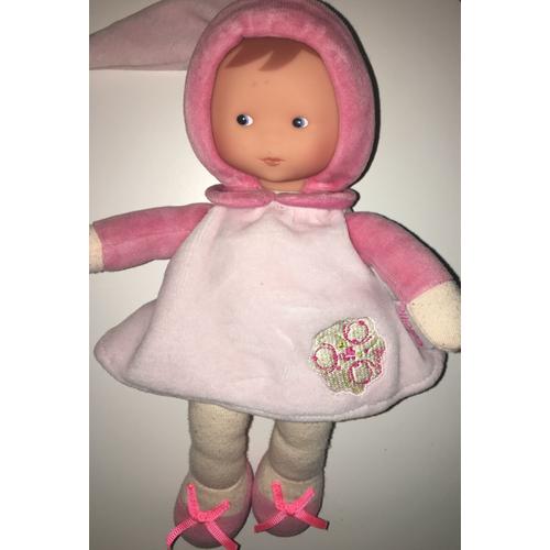 Doudou Poupée Rose Babi Corolle 2013 Peluche Poupon Capuche Bonnet 