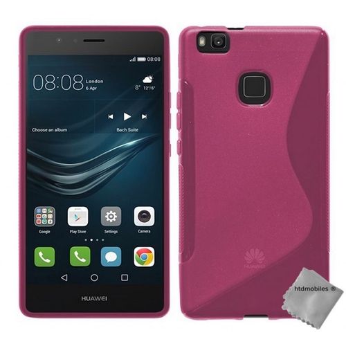 Housse Etui Coque Pochette Silicone Gel Fine Pour Huawei P9 Lite + Film Ecran - Rose