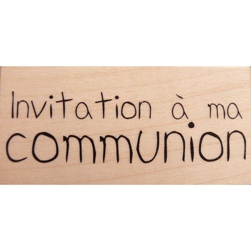 Tampon Bois Communion Texte Invitation À Ma Communion