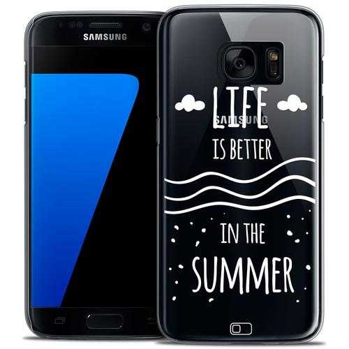 Caseink - Coque Housse Etui Pour Samsung Galaxy S7 [Crystal Hd Collection Summer Design Life's Better - Rigide - Ultra Fin - Imprimé En France]