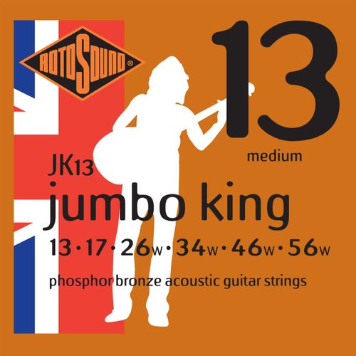 Rotosound Jk13 Jumbo King Medium Cordes Guitare Folk Acoustique 13-56
