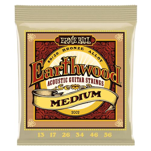 Ernie Ball 2002 Earthwood Medium Cordes Guitare Folk 13-56
