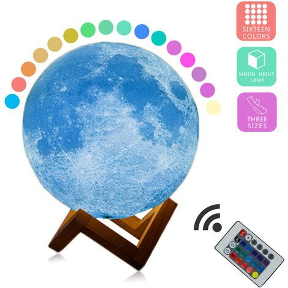 Lampe De Table En Forme De Lune Avec Impression 3d, Lampe Cr...