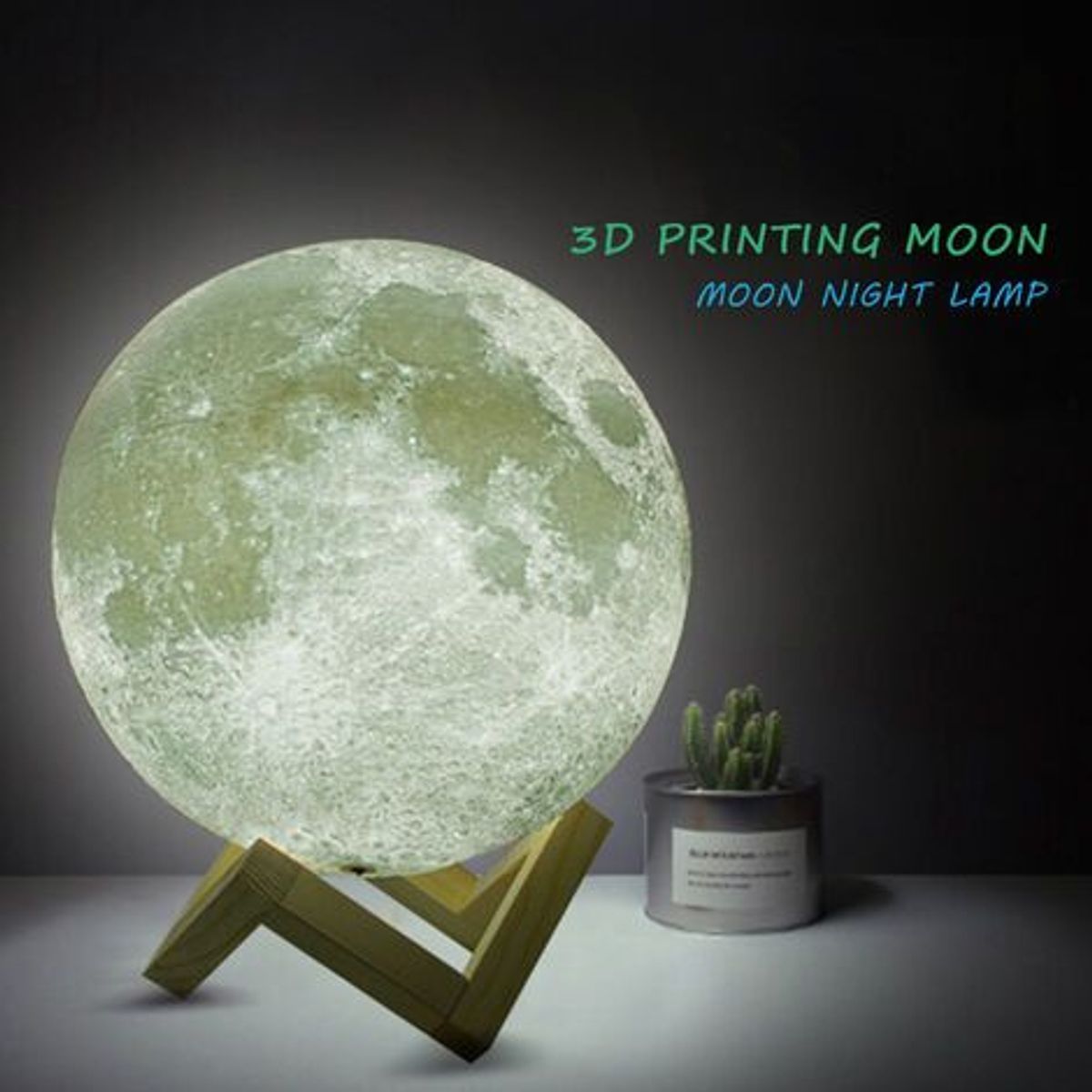 Lampe De Table En Forme De Lune Avec Impression 3d, Lampe Cr... - 3