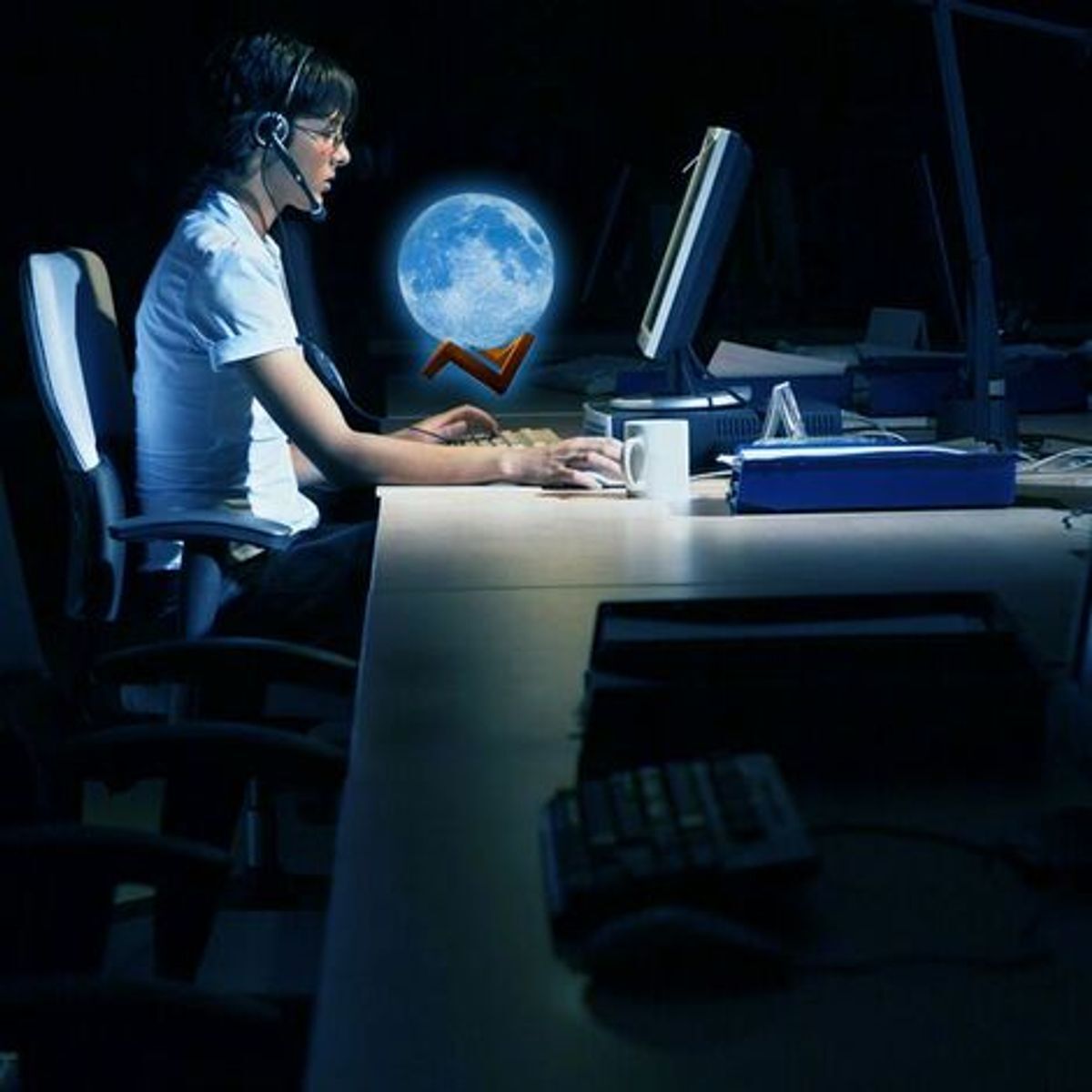 Lampe De Table En Forme De Lune Avec Impression 3d, Lampe Cr... - 4