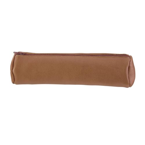 Hamelin Trousse Fourre Tout Rond Cuir Teinté 21 Cm D 6 Cm Caramel