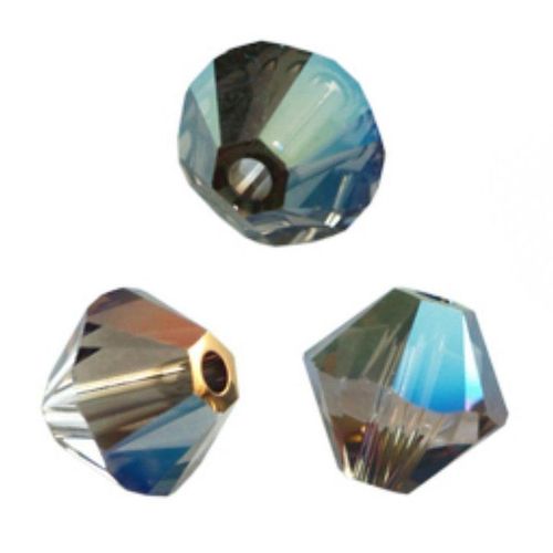 20 Perles Toupies Cristal Swarovski 4mm Crystal Iridescent Green
