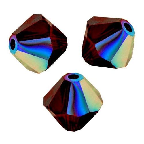 20 Perles Toupies Cristal Swarovski 4mm Garnet Ab