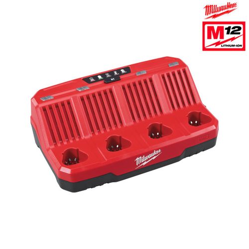 Chargeur Multibays séquentiel 4 batteries 12V Milwaukee M12 C4 4932430554