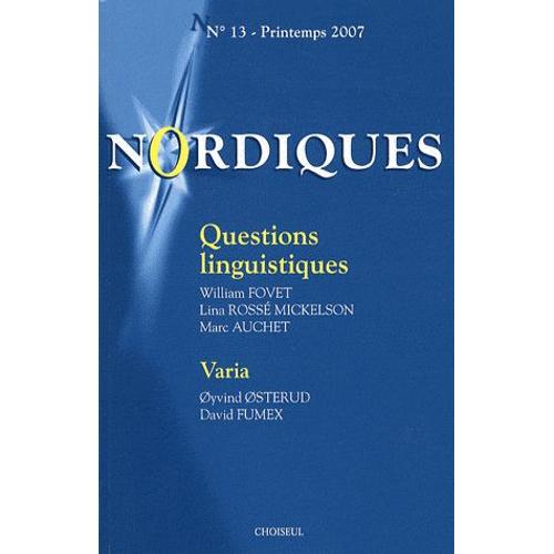 Nordiques N° 13, Printemps 200 - Questions Linguistiques
