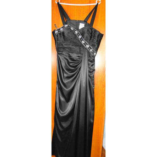 Robe De Soirée Marque Ds Couture Longue Satin 48 Noir 