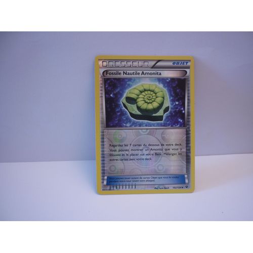 Carte Pokemon Francaise Fossile Nautile Amonita Reverse 102/124 Impact Des Destins
