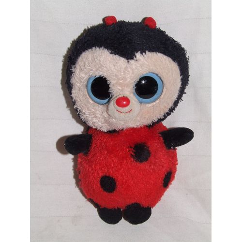 Coccinelle Beanie Doudou Rouge Pois Noir Gros Yeux Peluche 18 Cm