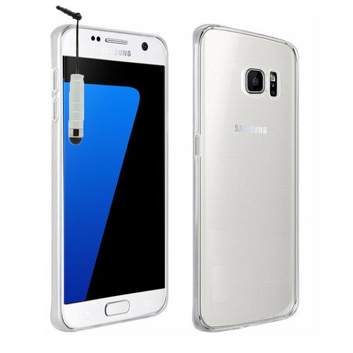 Coque Silicone Pour Samsung Galaxy S7 G930f 5.1" Gel Ultraslim Et Ajustement Parfait - Transparent + Mini Stylet