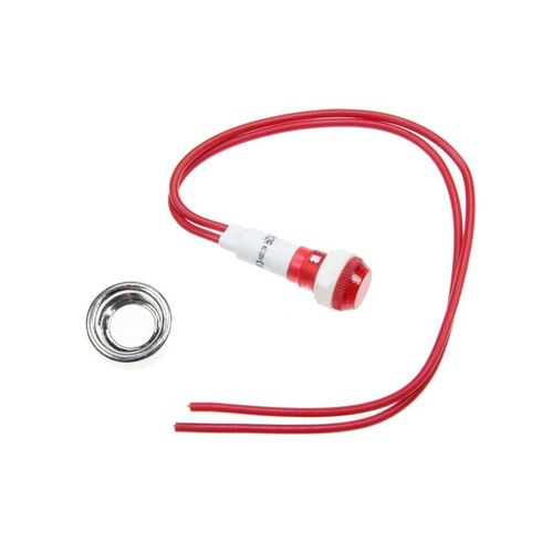 Divers Marques - Voyant Rouge ø 10mm + Cable + Ecrou - Ref: D342063